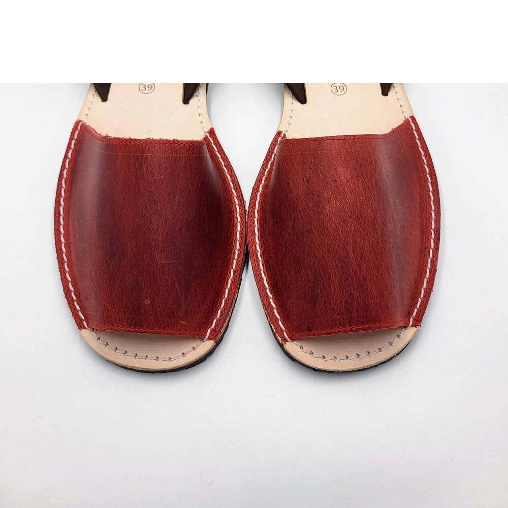 NEW NUMA BY SPANIANS men's avarcas flat sandals in red